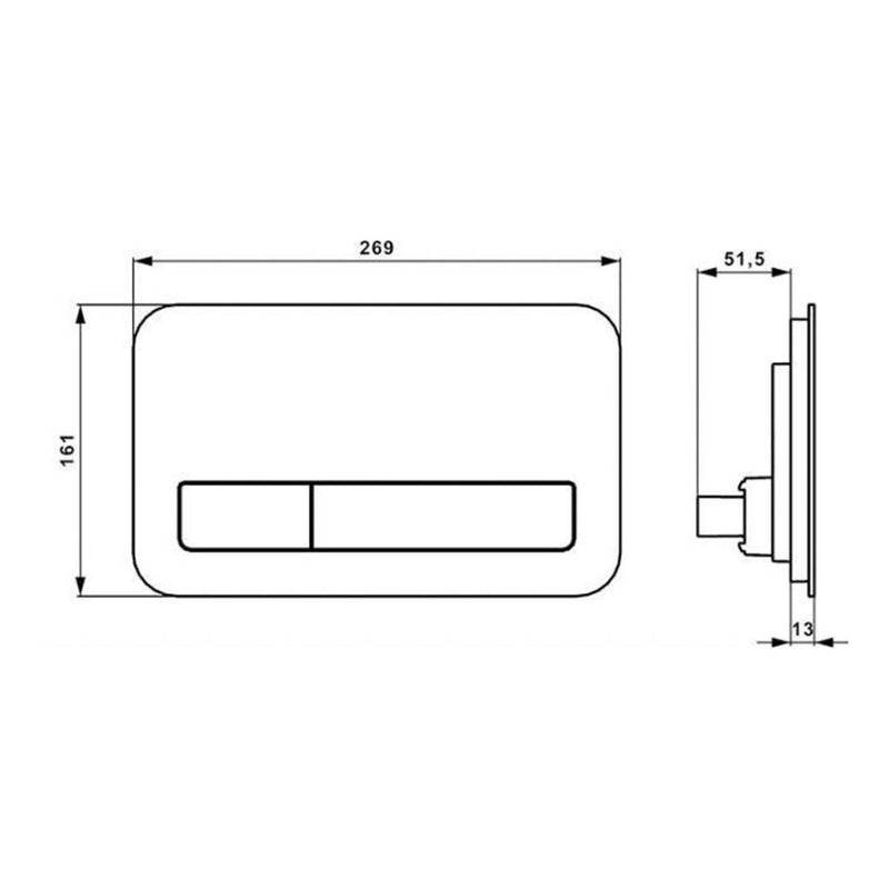 Load image into Gallery viewer, Villeroy and Boch ViConnect Installation Systems Toilet Flush Plate with Dual Flush in Glossy Grey - Premium Taps
