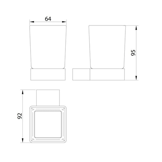 Scudo Mono Wall Mounted Tumbler Holder in Matt Black - MONOACC-001