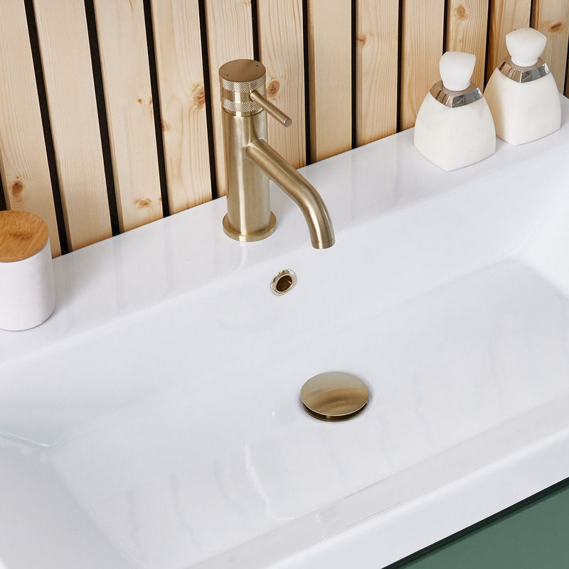 Load image into Gallery viewer, Scudo Universal Basin Waste in Brushed Brass - WASTE106BR
