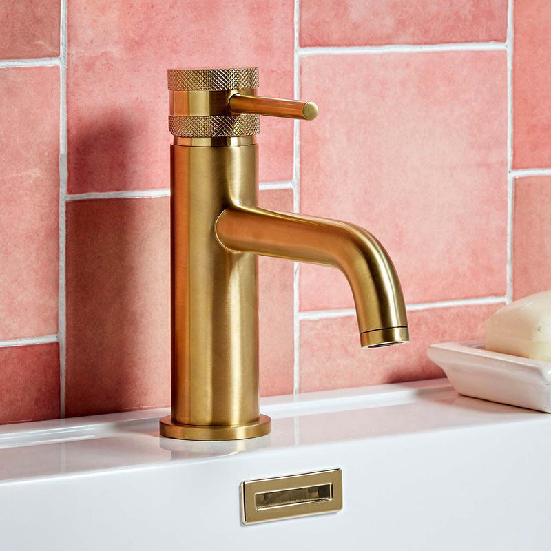 Load image into Gallery viewer, Scudo Core Mono Basin Mixer Tap in Brushed Brass - NU-003
