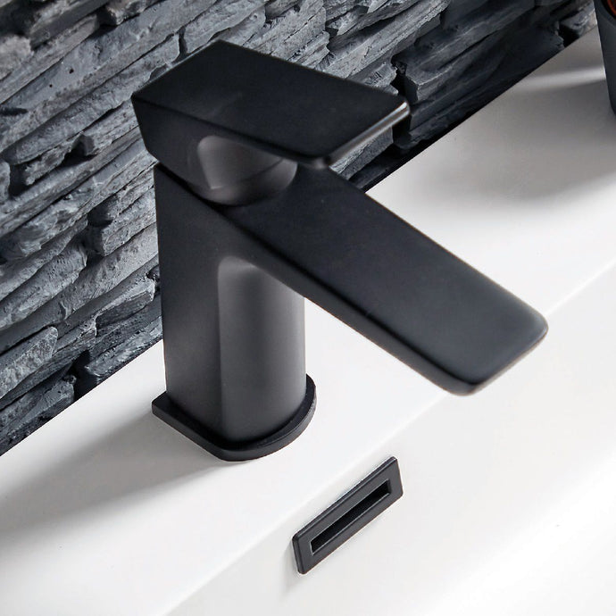 Scudo Muro Black Basin Mixer Tap with Waste