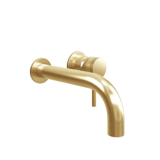 Scudo Core Wall Mounted Basin Mixer Tap in Brushed Brass - NU-015-v2