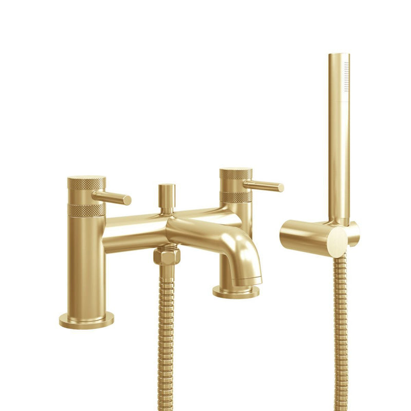 Load image into Gallery viewer, Scudo Core Bath Shower Mixer Tap in Brushed Brass - NU-012
