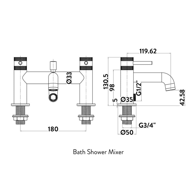 Load image into Gallery viewer, Scudo Core Bath Shower Mixer Tap in Brushed Brass - NU-012
