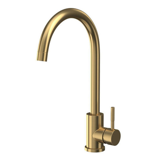 Scudo Core Brushed Brass Kitchen Tap with Lever Handle - KT44