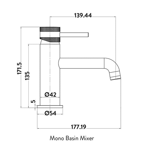 Scudo Core Deck Mounted Basin Mixer Tap in Chrome