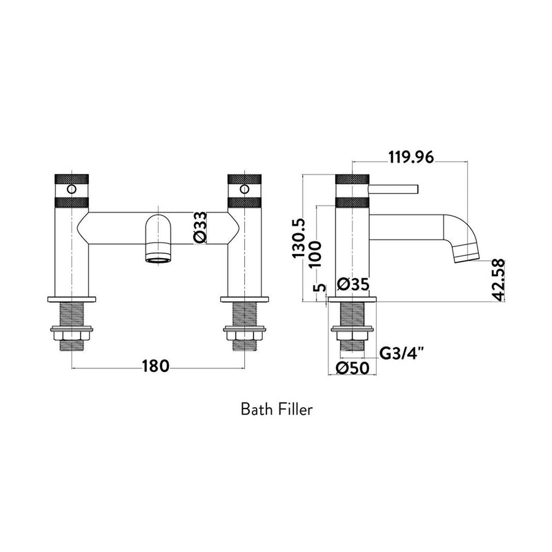 Load image into Gallery viewer, Scudo Core Deck Mounted Bath Filler Tap in Chrome
