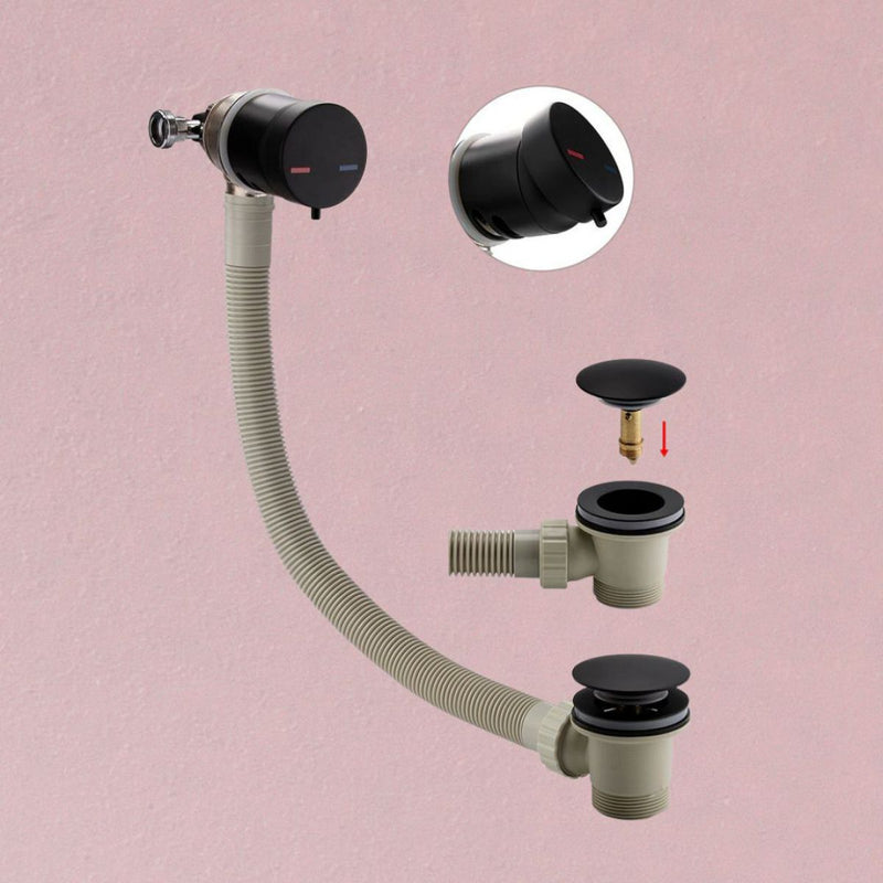 Load image into Gallery viewer, Scudo Bath Filler Overflow with Click Clack Waste in Matt Black - WASTE103ORB
