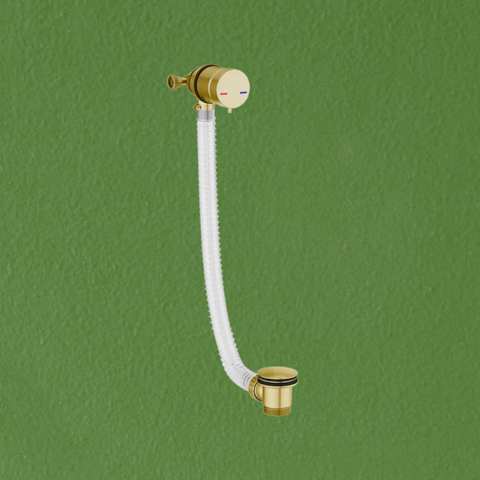 Scudo Bath Filler Overflow with Click Clack Waste in Brushed Brass - WASTE109BB