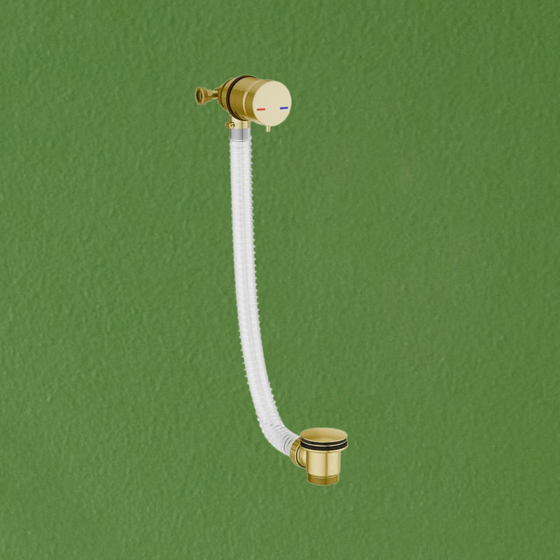 Load image into Gallery viewer, Scudo Bath Filler Overflow with Click Clack Waste in Brushed Brass - WASTE109BB
