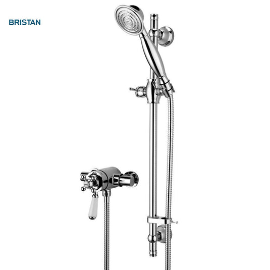 Bristan Regency2 Thermostatic Surface Mounted Shower Valve with Shower Kit - Premium Taps