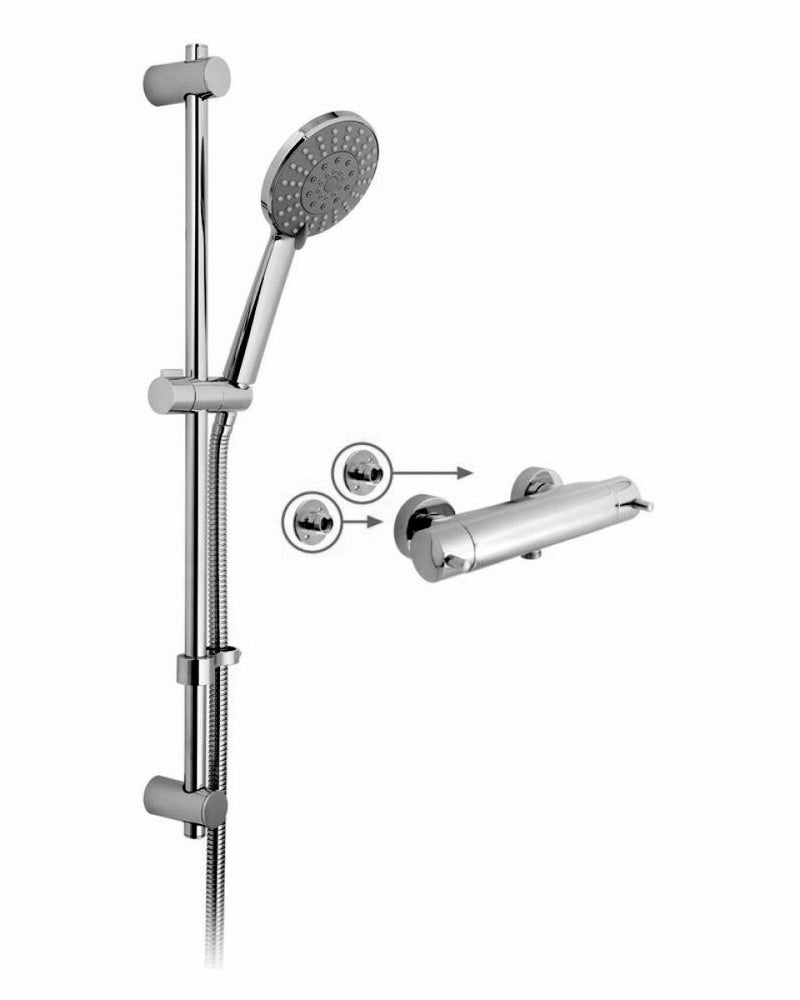 Load image into Gallery viewer, Vado Celsius Thermostatic 4 Function Shower Kit with Wall Brackets - Premium Taps
