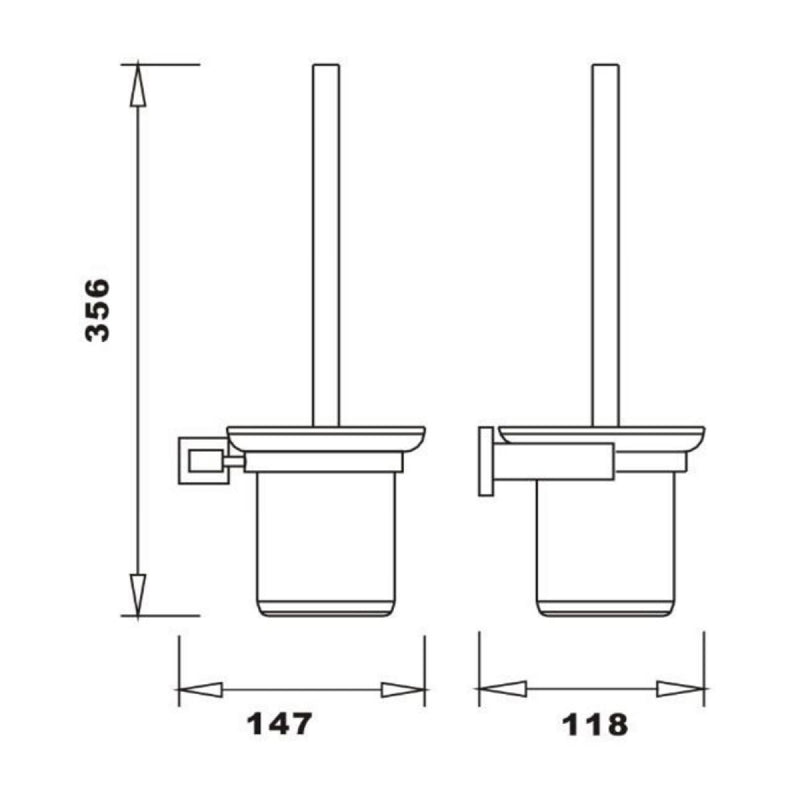 Load image into Gallery viewer, Abacus Line Wall Mounted Toilet Brush and Holder - Premium Taps
