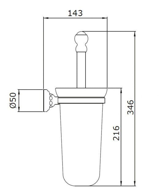 Perrin and Rowe Traditional Wall Mounted Toilet Brush Holder - Premium Taps