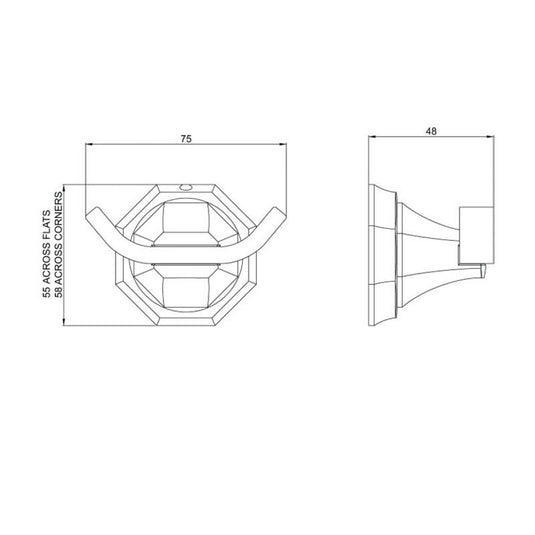 Perrin and Rowe Deco Twin Robe Hook - Premium Taps