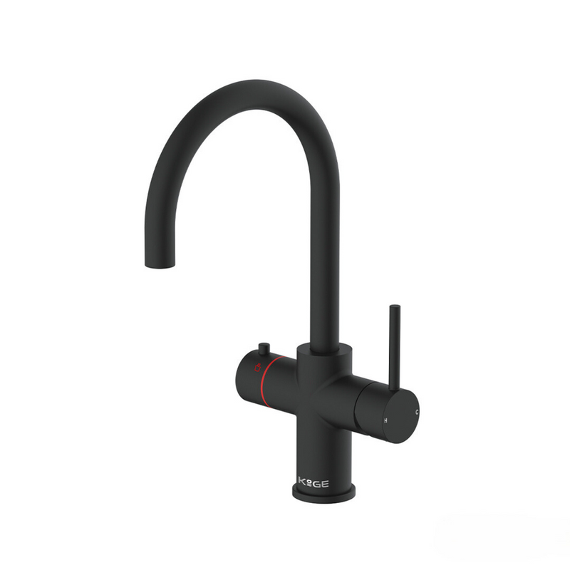 Load image into Gallery viewer, Scudo KoGE 3-in-1 Swan Spout Boiling Water Tap Pack in Black - HOTPACK002
